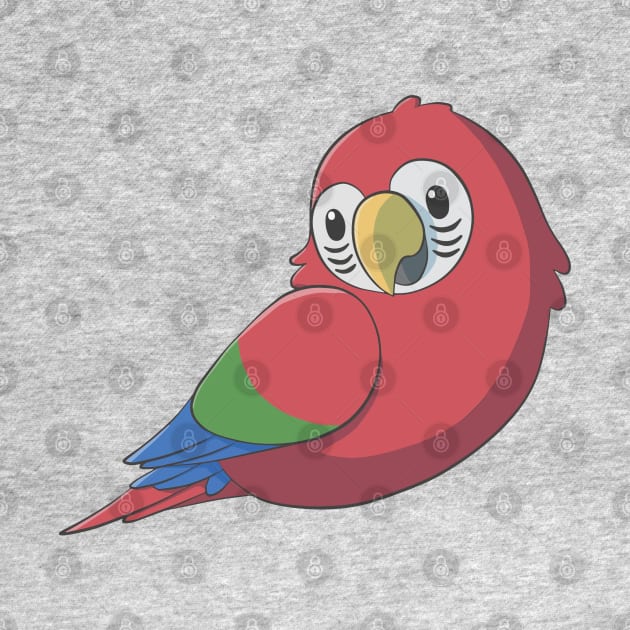 Cute fluffy red and green macaw by AniBeanz